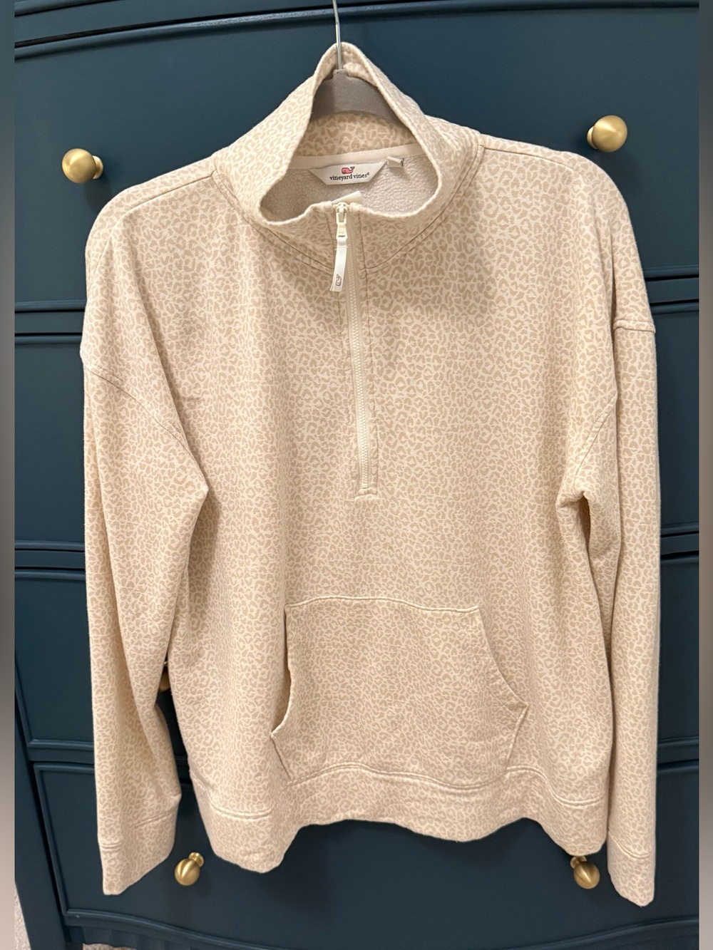 Vineyard Vines Cream Half-Zip Pullover Sweater Size Large